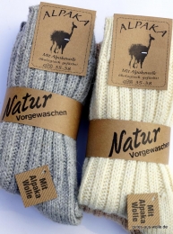 Wollsocke mit Alpaka dick 2er Set